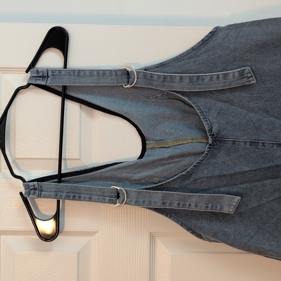 Women's Jean Denim Overall Baggy Jumpsuit Onesie with Pockets - Picture 6 of 9